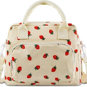 Lunch Bag for Women Insulated Lunch Box Cute Corduroy Lunch Tote Bags Reusable L